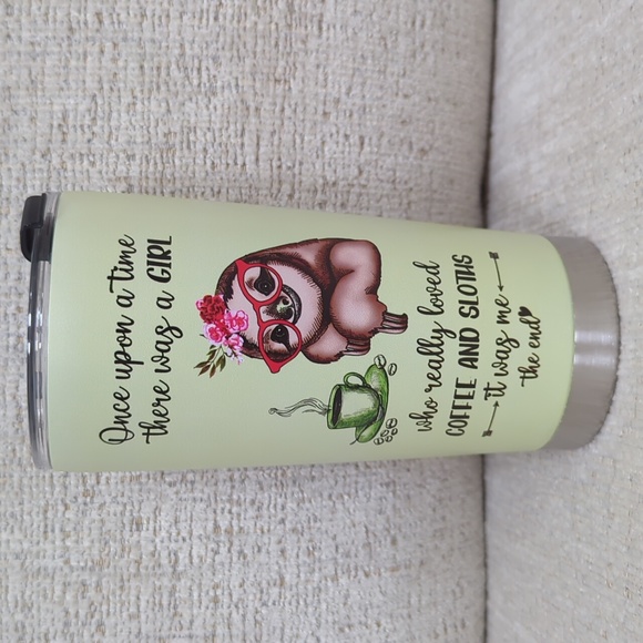 20 oz. Sloth Green Stainless Steel Tumbler - Brand New - Picture 1 of 11